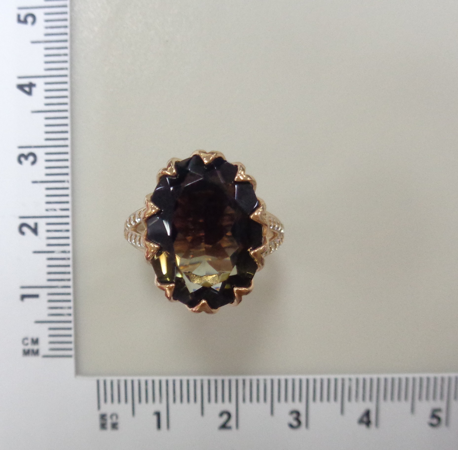 Серебряное кольцо с раухцитрином